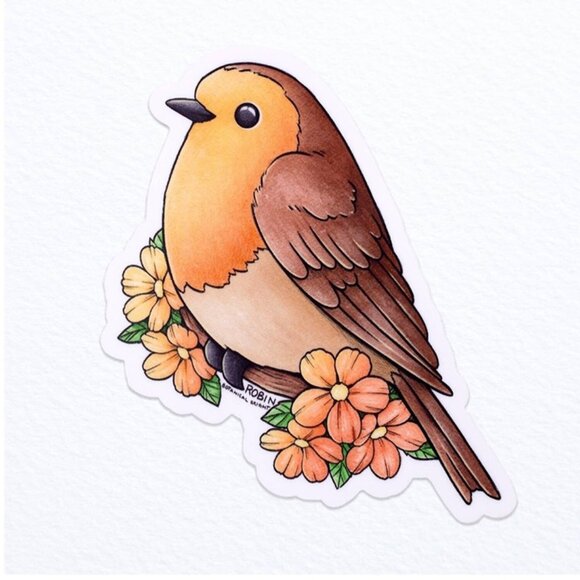 3 for $15 - Robin Bird Sticker - Waterproof Vinyl Nature Deal - Decorating - Picture 2 of 6